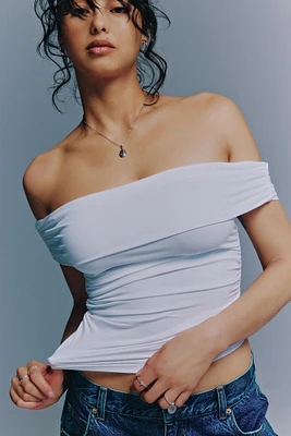 Ardene Contour Off Shoulder Top with Side Ruching in | Size | Elastane/Polyamide
