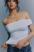Ardene Contour Off Shoulder Top with Side Ruching in | Size | Elastane/Polyamide