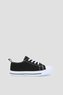 Ardene Bungee Lace Sneakers For Kids in Black | Size | Rubber