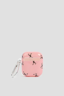 Ardene Bow Airpods Case in Light Pink