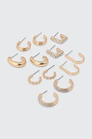 Ardene 6-Pack Assorted Hoop Earrings in Gold | Stainless Steel