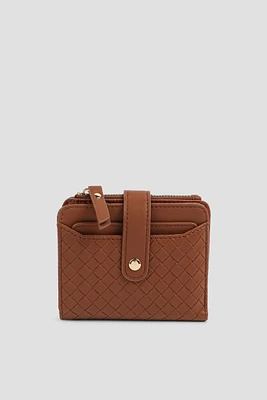 Ardene Basket Weave Wallet in | 100% Recycled Polyester/Faux Leather | Eco-Conscious