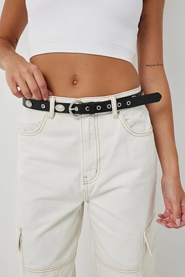 Ardene Thin Western Belt in Black | Size Small | Faux Leather