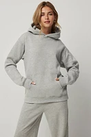 Ardene Solid Hoodie in Grey | Size | Polyester/Cotton | Fleece-Lined | Eco-Conscious