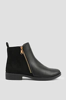 Ardene Double Zip Ankle Boots in | Size | Faux Leather | Eco-Conscious