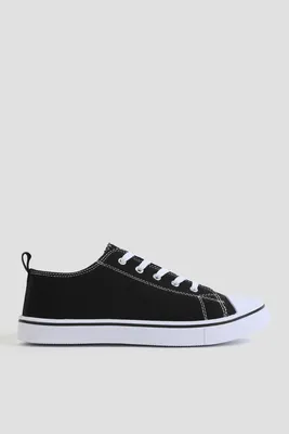 Ardene Low Top Sneakers with Toe Cap in Black | Size | Eco-Conscious