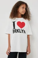 Ardene Kids Oversized Graphic T-Shirt in White | Size | 100% Cotton