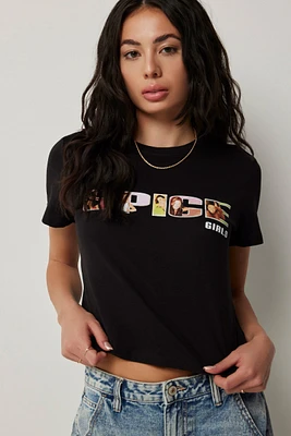 Ardene The Spice Girls Crop T-Shirt in Black | Size | 100% Cotton