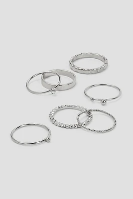 Ardene -Pack Assorted Rings in Silver | Size