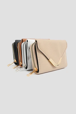 Ardene Small Envelope Wallet in Beige | Faux Leather/Polyester