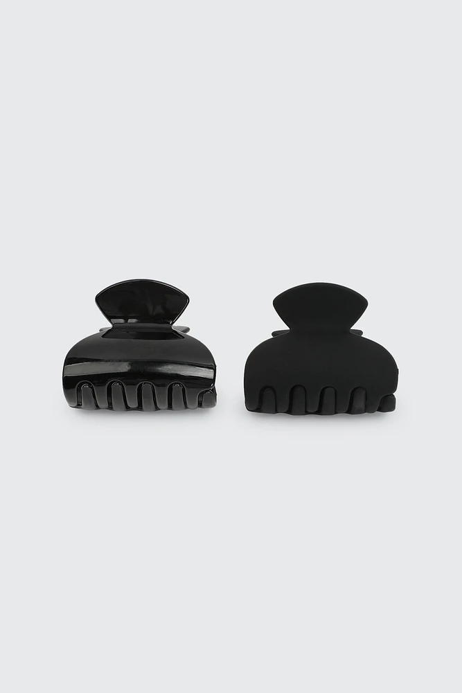 Ardene 2-Pack Recycled Hair Claws in Black | Eco-Conscious