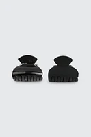 Ardene 2-Pack Recycled Hair Claws in Black | Eco-Conscious