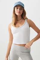 Ardene Basic Contrast Trim V-Neck Tank Top in | Size | Cotton/Elastane | Eco-Conscious