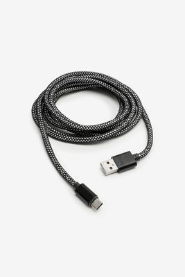 Ardene 79" USB to USB-C Rope Cable in Black