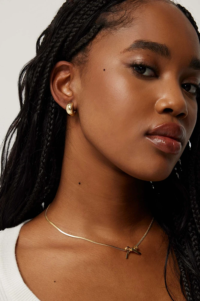 Ardene 14K Gold Plated Thick Mini Hoops