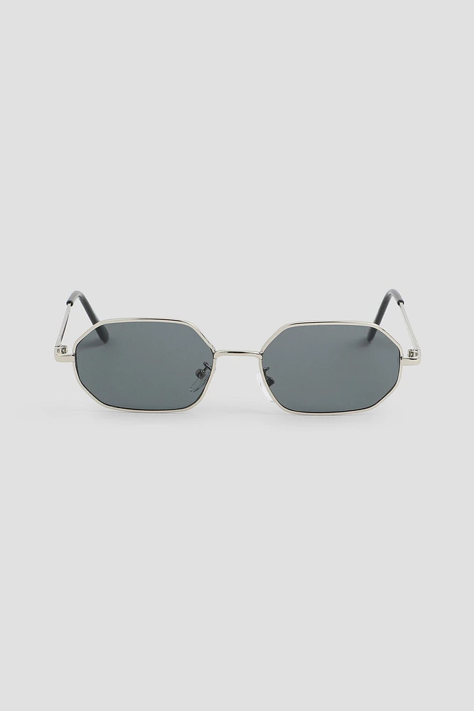 Ardene Geometric Sunglasses in Silver