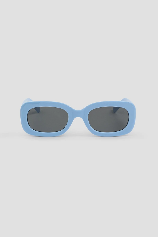 Ardene Rounded Rectangle Sunglasses in Medium Blue