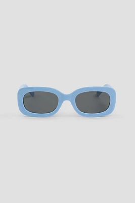 Ardene Rounded Rectangle Sunglasses in Medium Blue