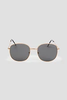 Ardene Round Metal Sunglasses in Gold