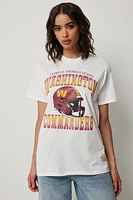 Ardene Oversized Commanders T-Shirt in White | Size | 100% Cotton