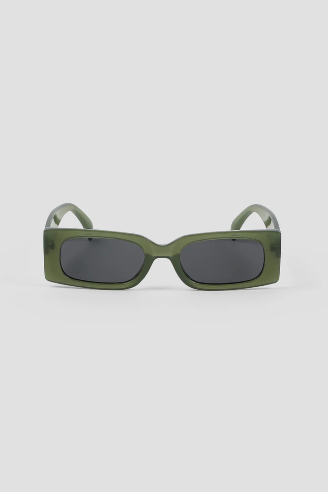 Ardene Rectangular Sunglasses in Khaki