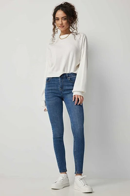 Ardene Mid Rise Skinny Jeans in Medium Blue | Size | Polyester/Spandex/Cotton