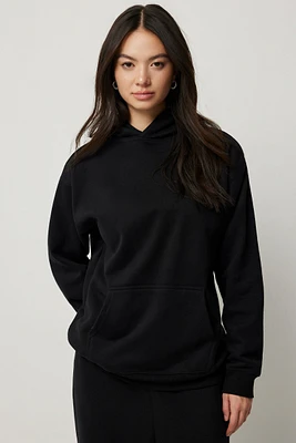 Ardene Classic Hoodie in Black Eclipse | Size | Polyester/Cotton | Fleece-Lined | Eco-Conscious