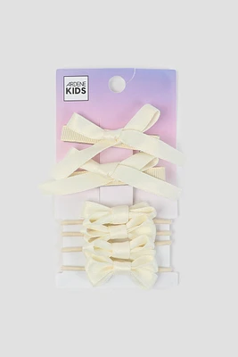 Ardene Kids 6-Pack Hair Bow Set in White