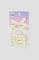 Ardene Kids 6-Pack Hair Bow Set in White