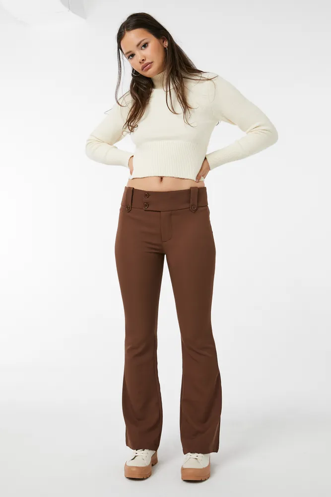 Polyester Flared Trousers White  SourceUnknown