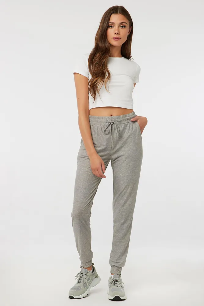 Ardene Super Soft Sweatpants in Light Grey, Size