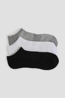 Ardene 3-Pack Sports Ankle Socks in Grey | Polyester/Spandex