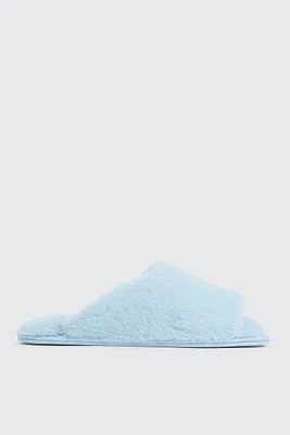 Ardene Faux Fur Slippers in Light | Size