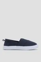 Ardene Cross Vamp Slip-On Sneakers in Dark Blue | Size 6 | Eco-Conscious