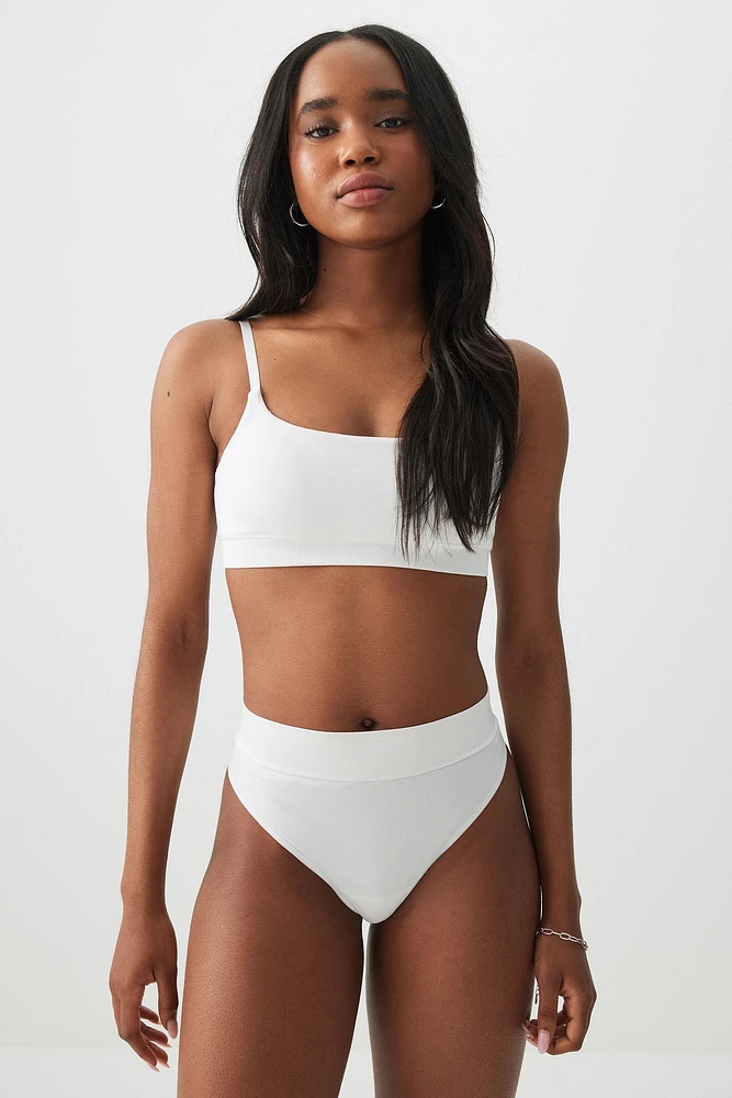 Ardene Seamless High Waist Thong Panty in Coconut Bliss | Size | Nylon/Elastane | Eco-Conscious