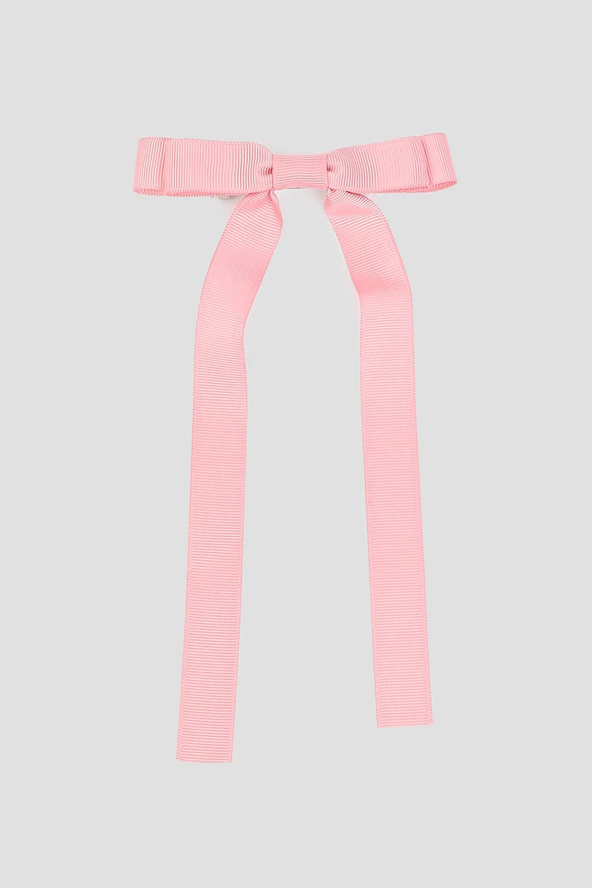 Ardene Ribbon Bow Clip in Light Pink