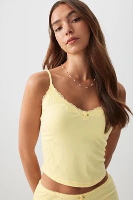 Ardene Super Soft PJ Tank Top in Light Yellow | Size | Polyester/Spandex | Eco-Conscious