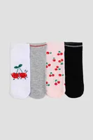 Ardene 4-Pack of Cherry Ankle Socks