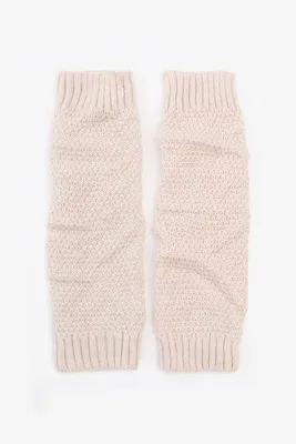 Ardene Waffle Knit Leg Warmers in Beige | Polyester