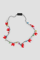 Ardene Light Up Festive Necklace in Red