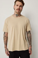 Ardene Man Solid Short Sleeve Tee For Men in Beige | Size | 100% Cotton