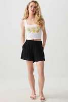 Ardene High Rise Crinkled Shorts in | Size | Rayon