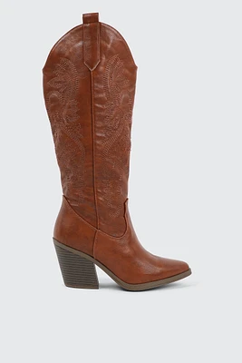Ardene Cowboy Inspired Boots in | Size | Faux Leather | Eco-Conscious