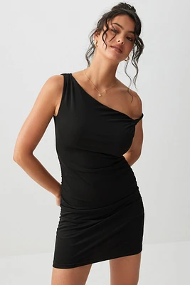 Ardene Asymmetric Single Shoulder Mini Dress in | Size | Polyester/Spandex