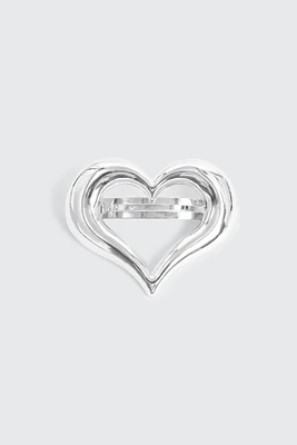 Ardene Silver Cutout Heart Barrette