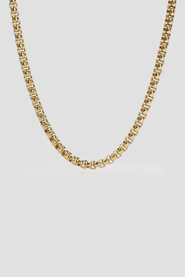 Ardene Man 14K Gold Plated Box Link Chain Necklace For Men | Stainless Steel