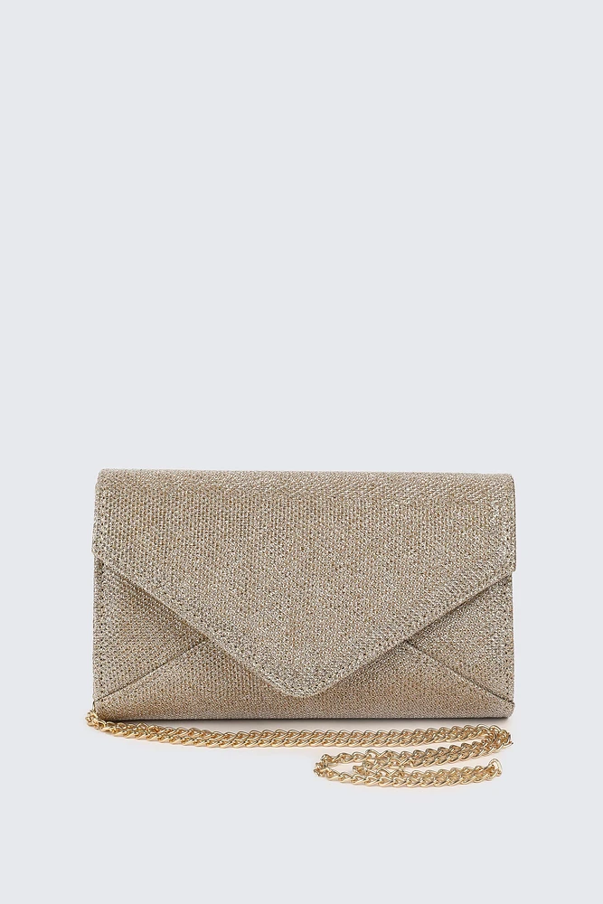 Ardene Envelope Clutch in Gold | Faux Leather/Polyester