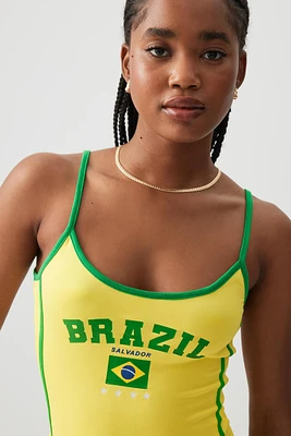 Ardene Destination Tank Top in Yellow | Size | Polyester/Spandex