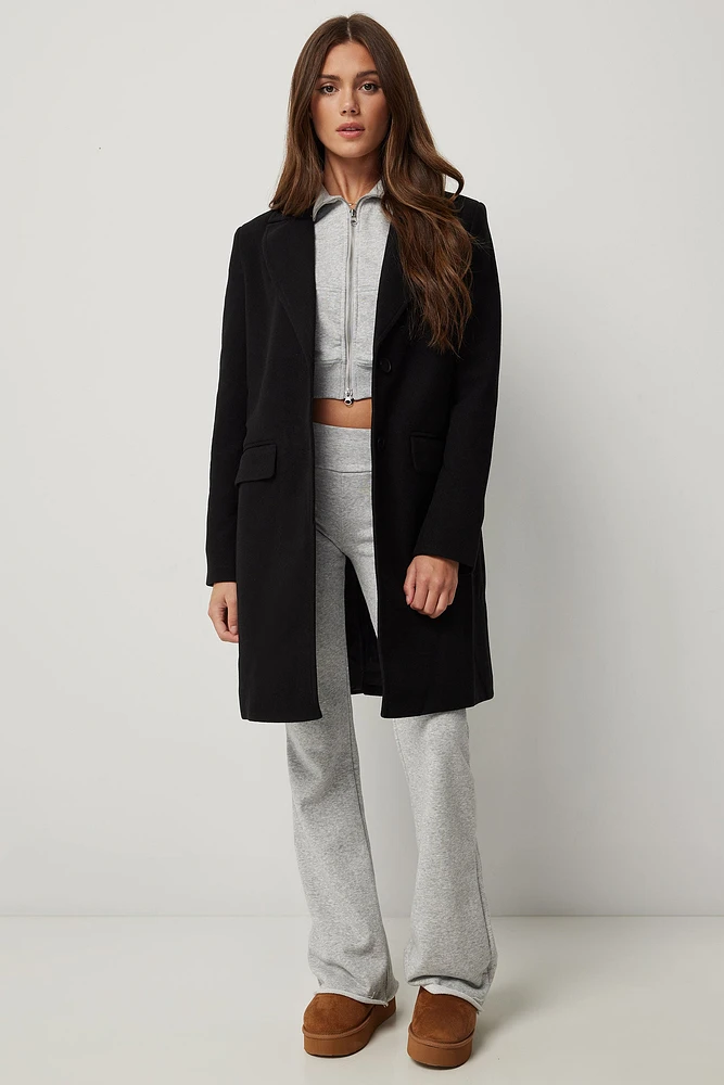 Ardene Two-Button Brushed Coat in | Size | Polyester