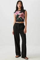 Ardene Ultra High Rise Linen Blend Pants in | Size | Viscose